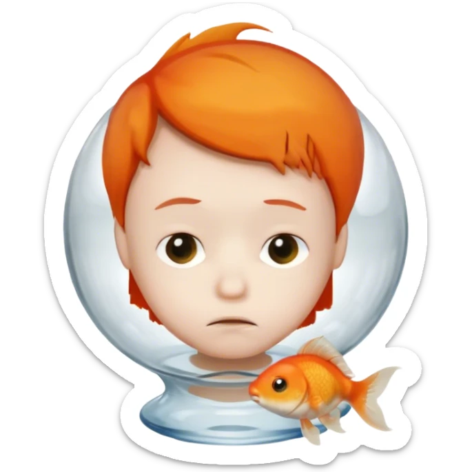 a sad little guy who does not know how to tell it and has the attentio spam of a goldfisch sticker