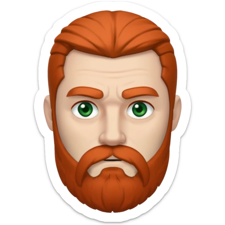Greenish grey eyed adult man with sad eyes, poor short dark grey hair and a very long viking beard hanging. Pale skin. He's serious and looks tired. Make sure his hair and beard are both dark grey. sticker