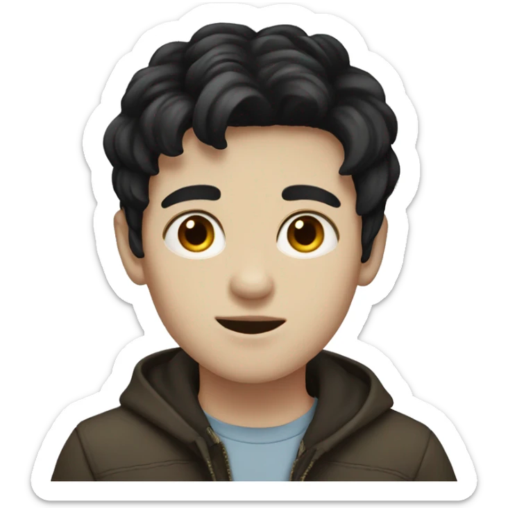 boy, pale skin, black hair  sticker