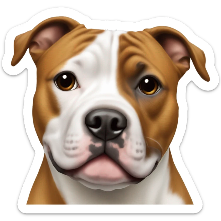 Staffordshire Bull Terrier Fauve tache blanche sur la tete sticker