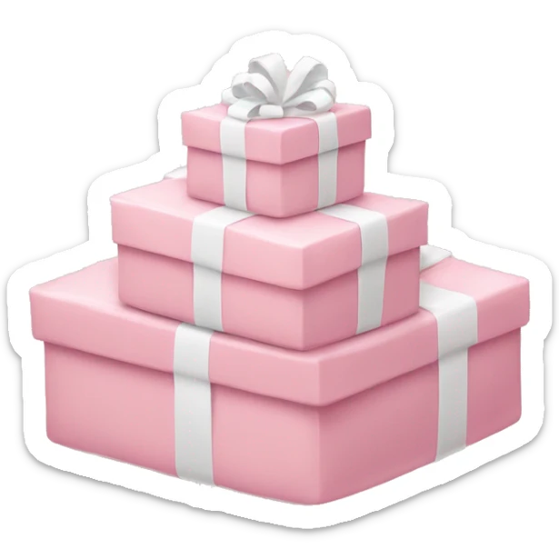 pile of stacked Light pink and white Christmas gifts sticker