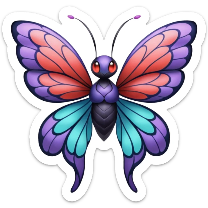 Butterfree-Lunala-Yveltal-Fakémon-hybrid-creature (full body)  sticker