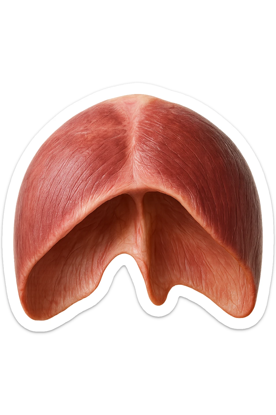 diaframma umano anatomico, iperrealistico 4k, isolato su sfondo bianco sticker