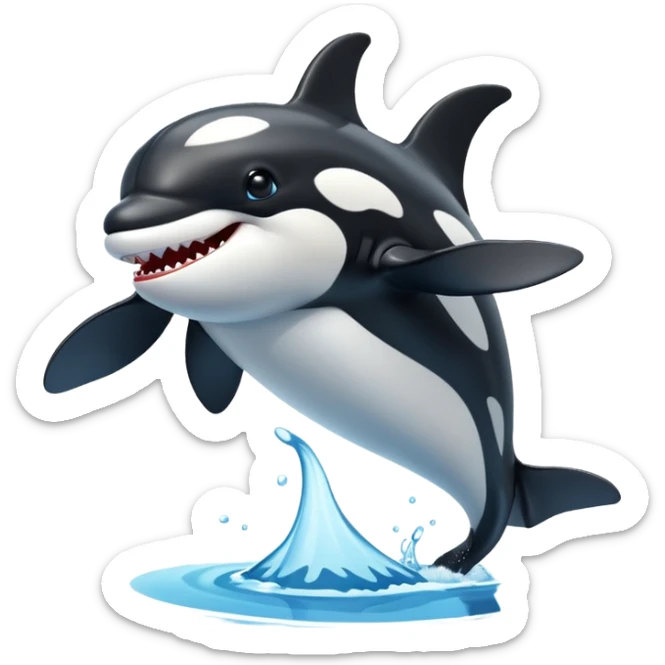 3d Cartoon orca in the style of american picture of president saying we need you to fight sticker