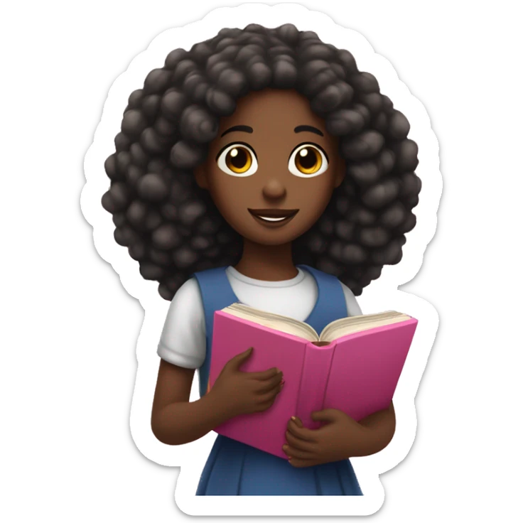 A black girl with a pink bible in his hands, she have 15 years and she IS beautiful sticker