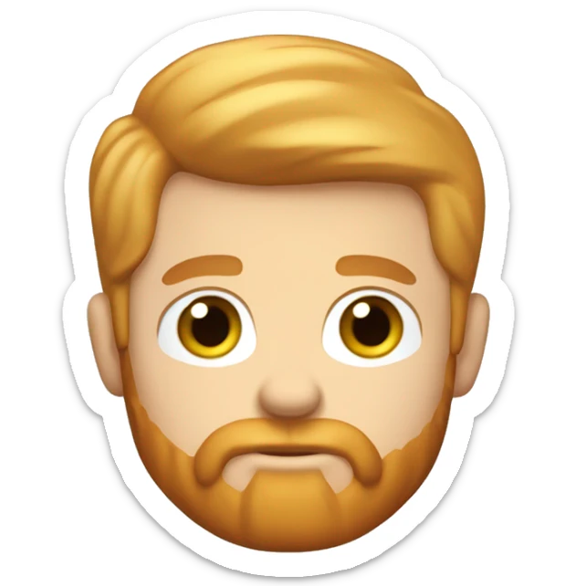 Blond ginger bearded man blue eyes lumberjack shirt short hair groomed sticker