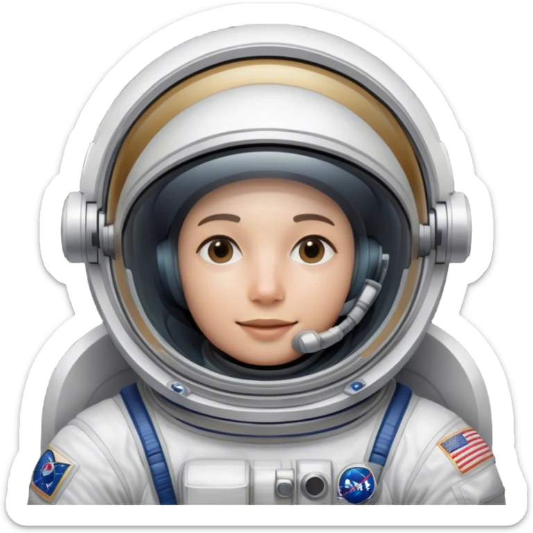 Cinematic Realistic Astronaut with concealed face– A highly detailed depiction of an astronaut in a state-of-the-art space suit, floating weightlessly in the vast expanse of space. The reflective visor hides the face so we do not see the astronauts face, while intricate suit details and soft lighting create an immersive sense of realism. sticker