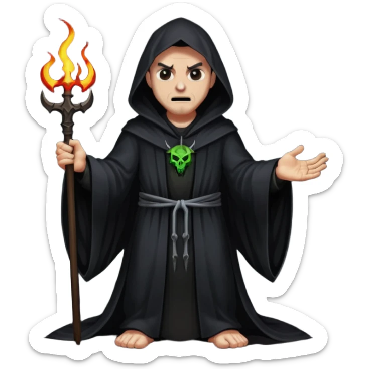 A preacher who's actually a demon.... but Noone knows it yet, in the style of your bleeding skull art. Dark gritty and menacing art style. Like in a doom game, full body sticker