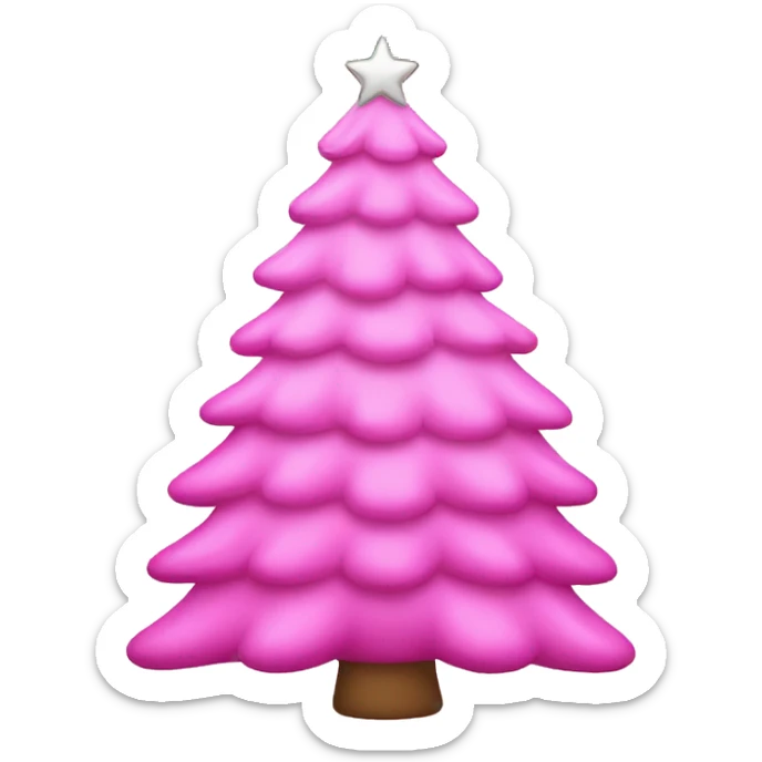 Pink Christmas tree sticker