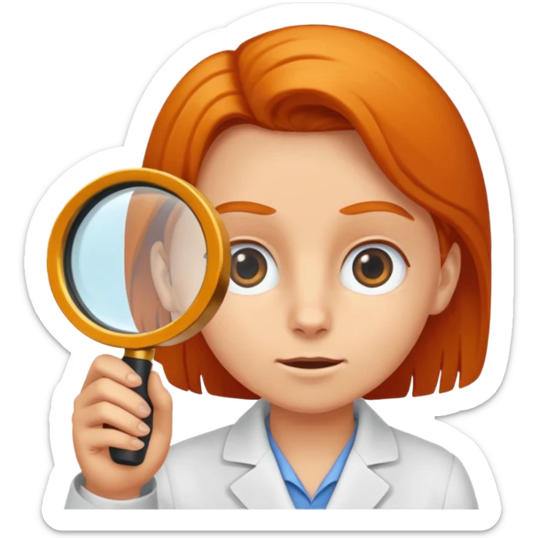 écureuil examinant attentivement avec une grosse loupe, air malicieux sticker