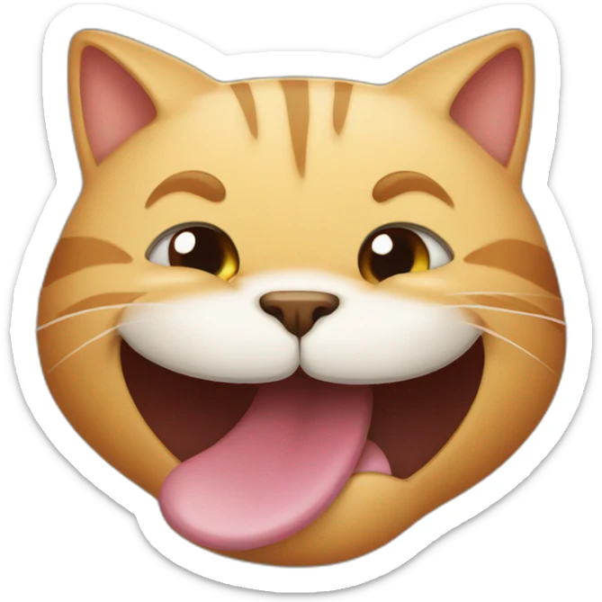 Cat tongue out sticker