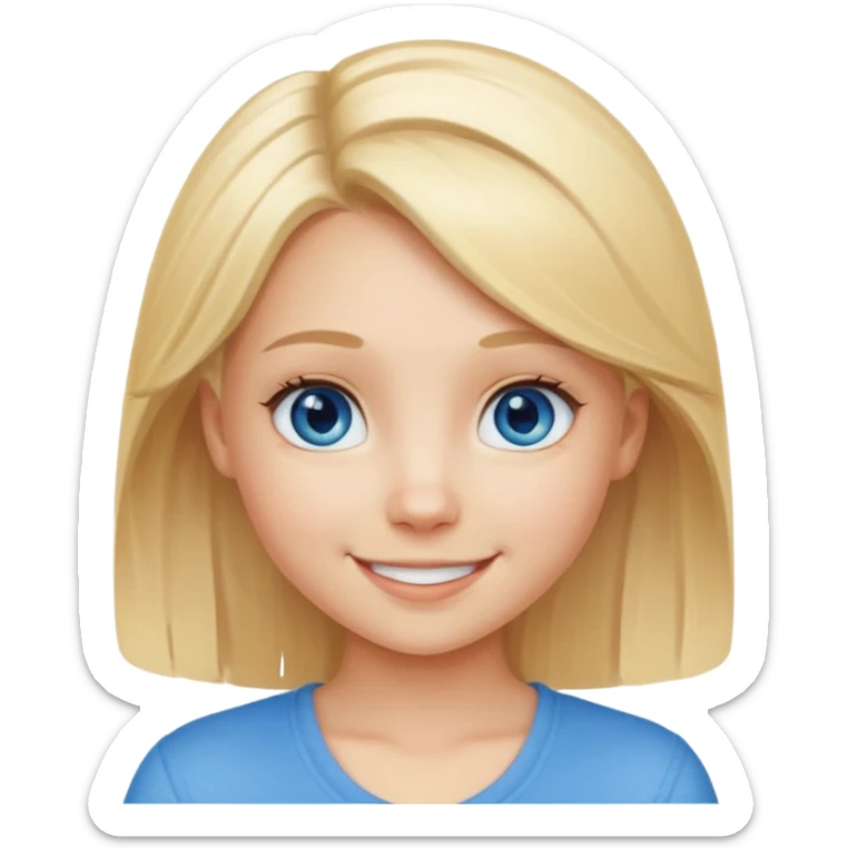 cute blond hair blue eye girl say OK in quote sticker