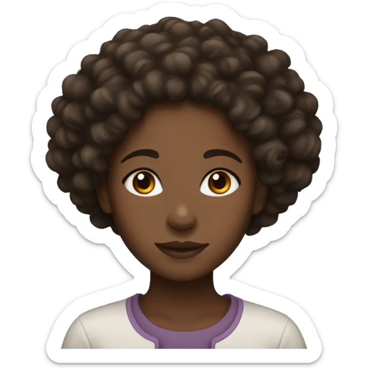 Black girl with dark brown eyes and curly hair  sticker