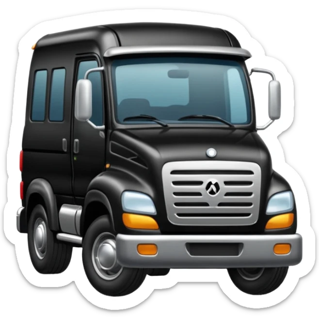 quiero un emoji de un camion de envios en tonos negro sticker