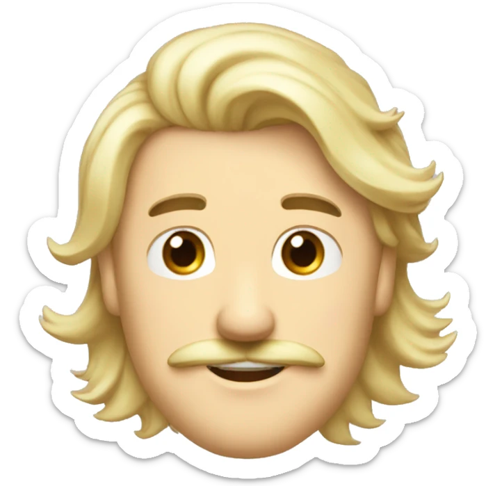 homme blanc cheveux en arriere blond moustache blonde yeux marron   sticker