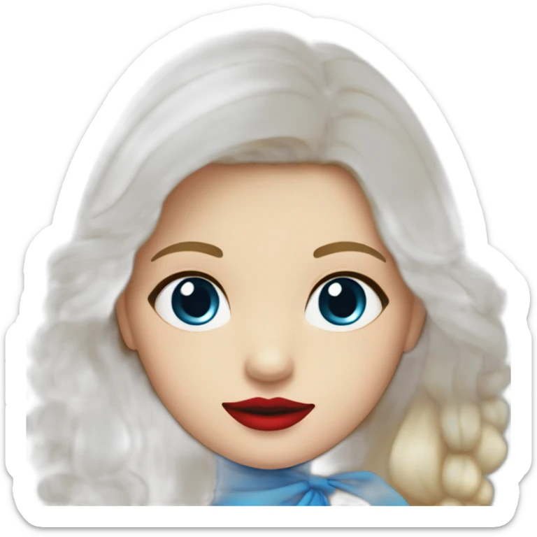 Mädchen mit weißblonden Haaren blauen Augen und roten lippen sticker