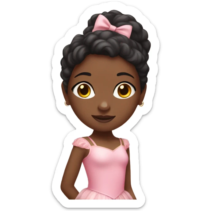 Black girl in pink ballerina clothing sticker