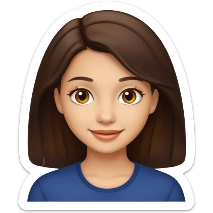 Koyu kahve sacli ela gözlü beyaz tenli guzel kiz sticker