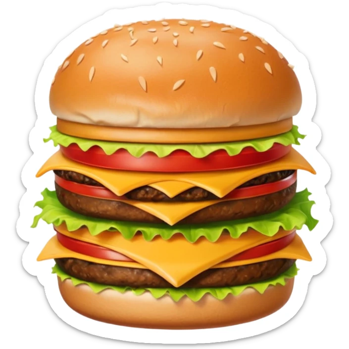Burguro And Fryuro is two separate entities. The one on the left is a burger, consisting of 2 buns, lettuce, cheese, meat and tomatoes. The burger expresses a angry expression. While the one on the right is a carton of fries, also having a slightly annoyed expression. sticker