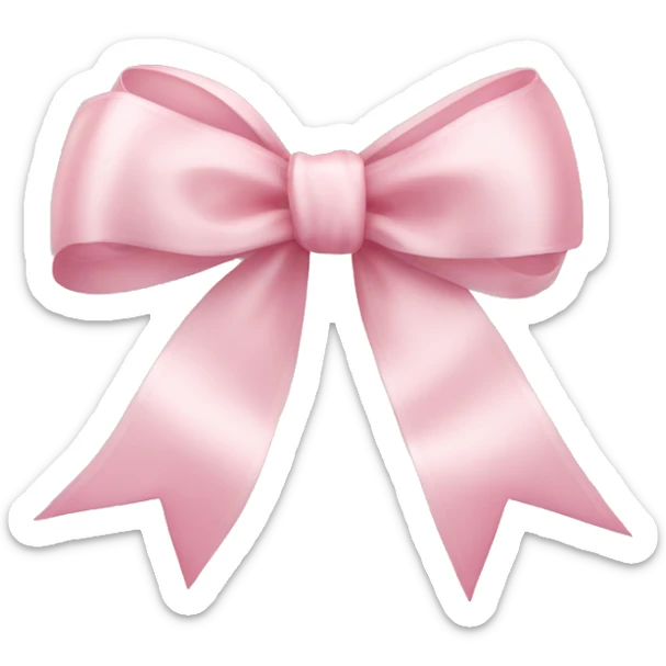 light pink ribbon bow sticker