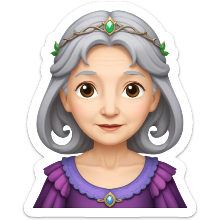 The kind and amiable grandmother in medieval fairy tales sticker