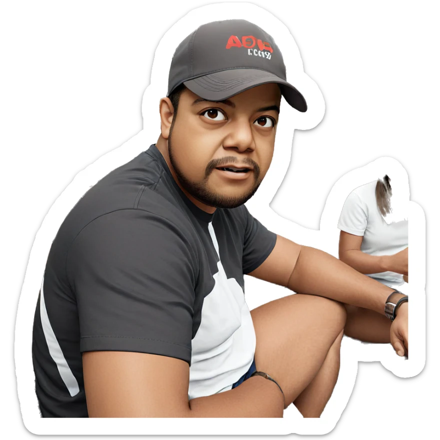 outdoor sit with brown hair sticker