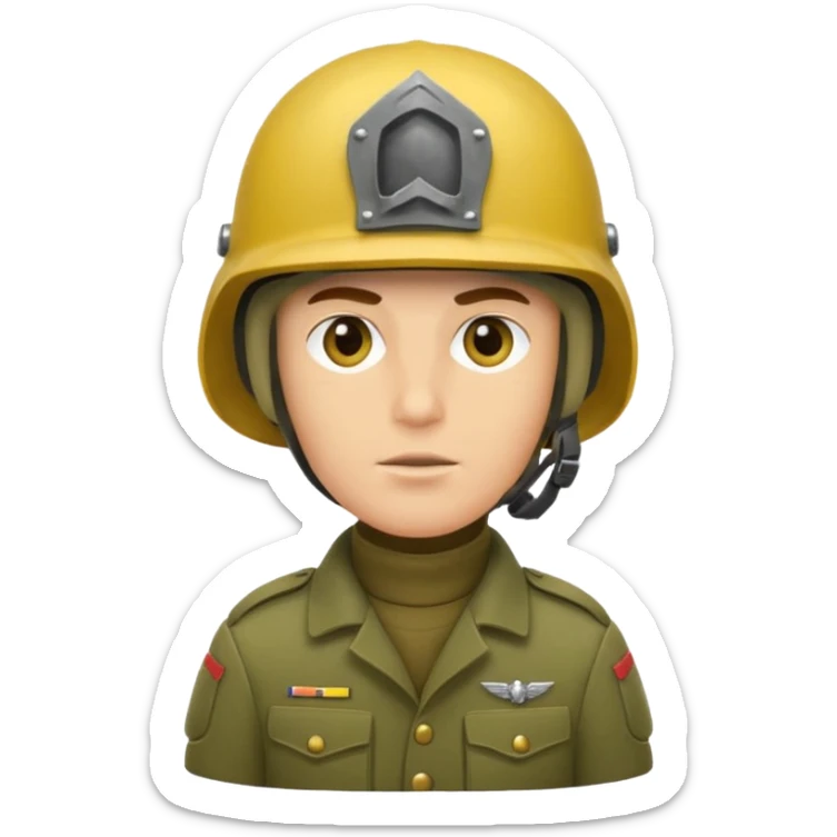 Soldier just face no body generic yellow skin with a gunner helmet that has NO FUCKING ISIGNIA ON THE HELMET sticker