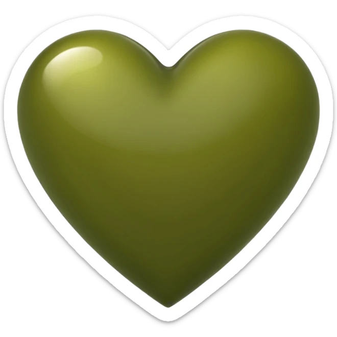 olive green heart emoji but look like normal emoji heart sticker