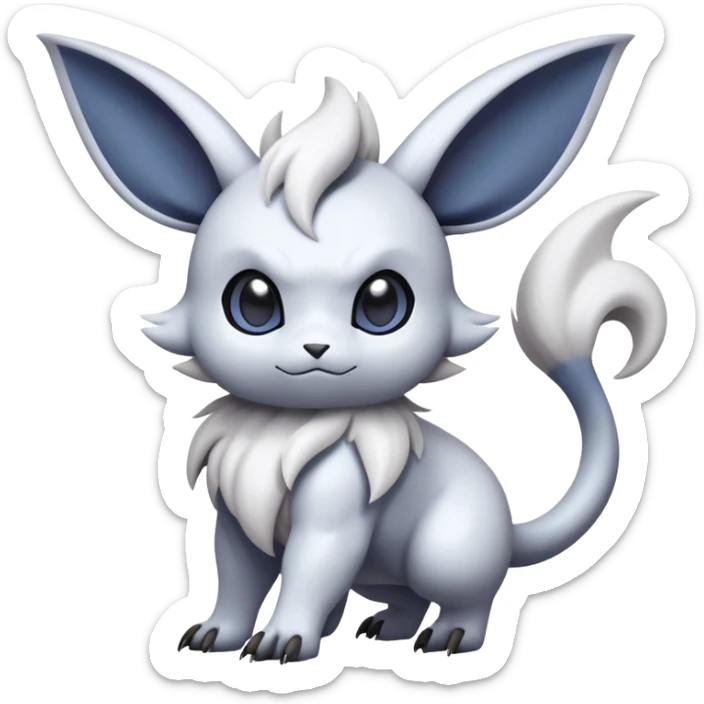 Mewostic-Absol-Minccino-Pokémon-Fakémon-hybrid-creature (full body) sticker