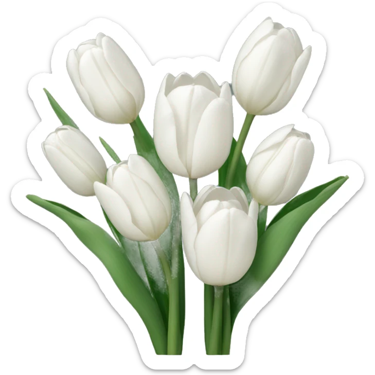 White tulips sticker