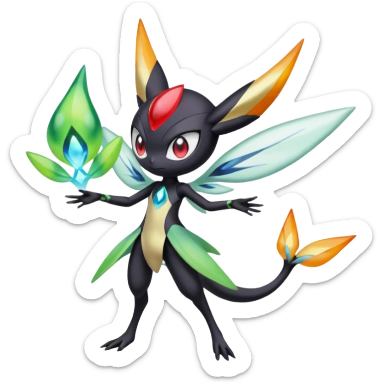 Darkrai-Meloetta-Celebi-Victini-Cresselia-Fakémon-fusion, full body sticker