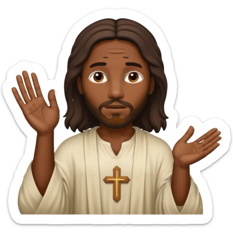 African American Jesus Christ with nail holes in his hands sticker