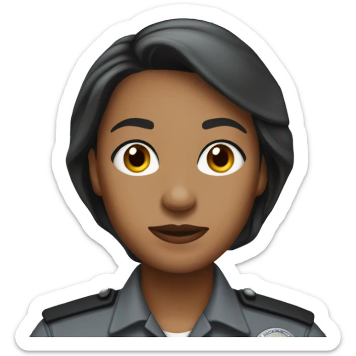 Female correctional officer wearing grey Indiana department of corrections uniform  sticker