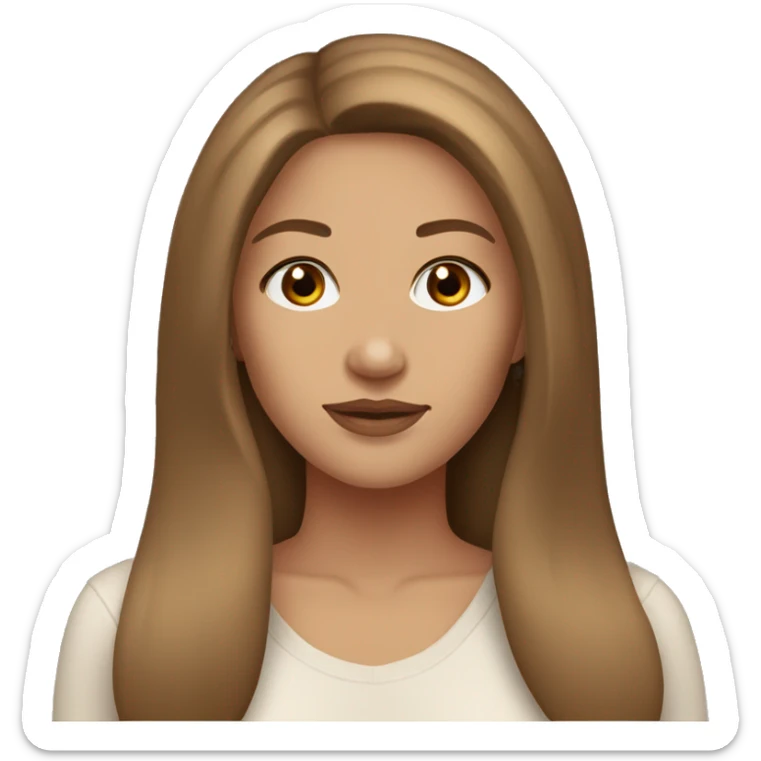 beautiful woman, straight long light brown hair, brown eyes with ugg shoes sticker