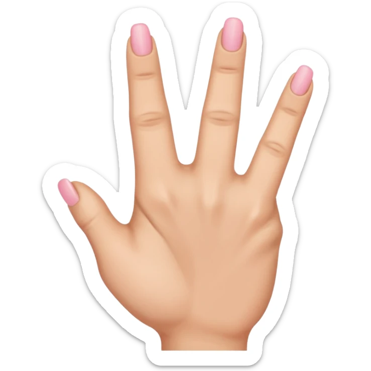 Hand with only the middle finger, the thumb, and the pinky sticking out. The ring and index fingers are down sticker