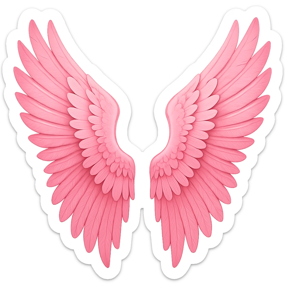 Pink wings, remove background sticker