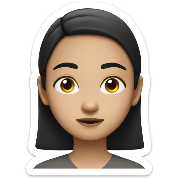 White teen girl with black hair meditating sticker