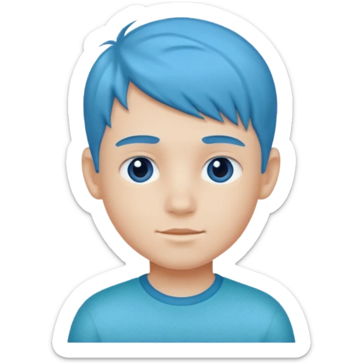 A profile imogi that is blue and aqua color and with  texxure a boy one something like that sticker