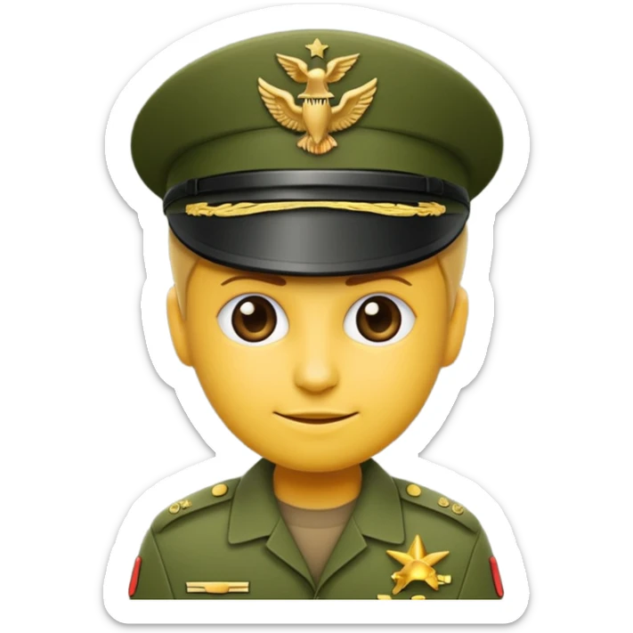 high quality emoji style factory in military green color, no smoke, compact and minimalistic, visually appealing sticker