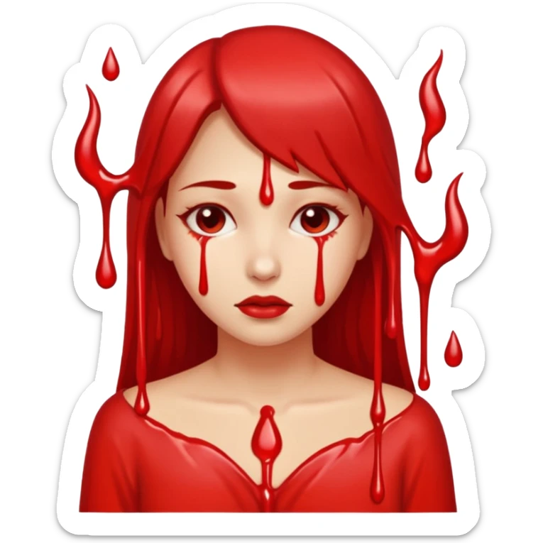 Woman dripping hot wax onto her own skin, controlled pain, ceremonial atmosphere sticker
