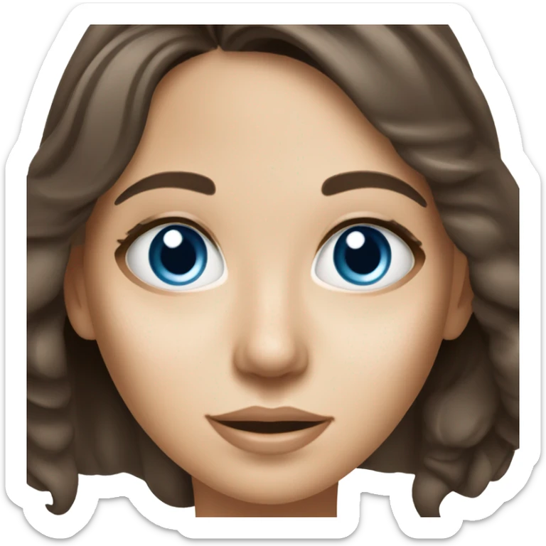 white freackles skin of a brunett blue eyed girl using skin care products  sticker