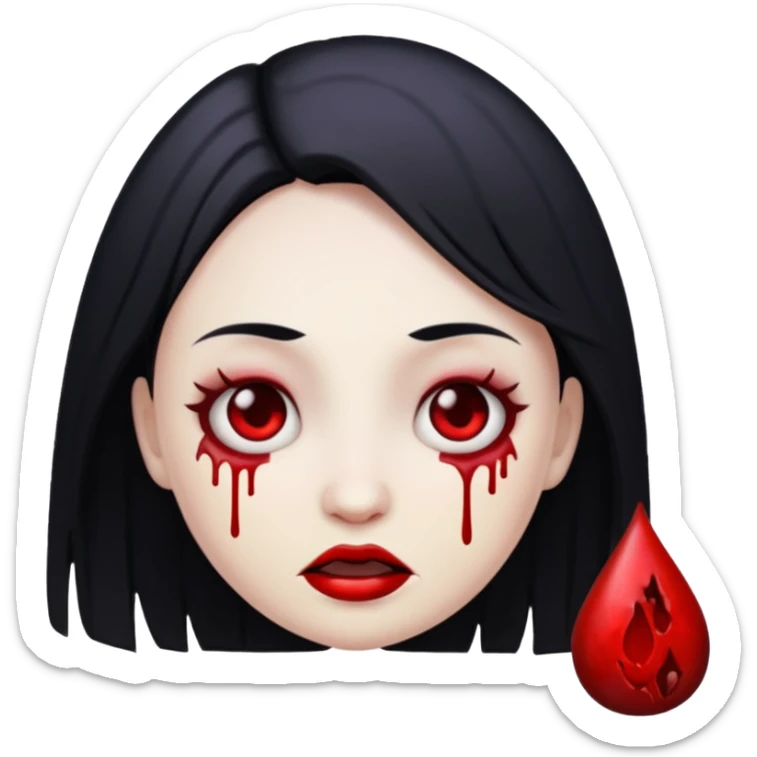 Create a emoji saying Goth Mommy the letters to be black and have blood stains on them sticker