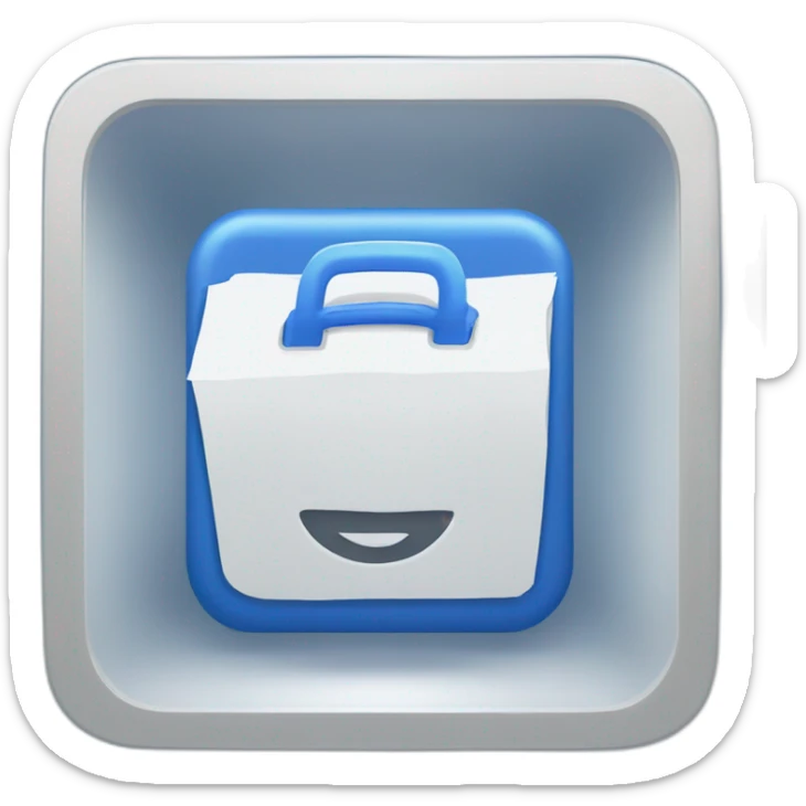 Simply the text "dit autrement" in uppercase, written in white capital letters inside a blue box sticker