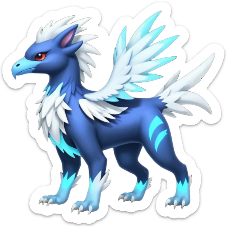 Neon Vibrant Pulsating Trail-glowing Chromatic Trico-Absol-Silvally-fusion-hybrid sticker