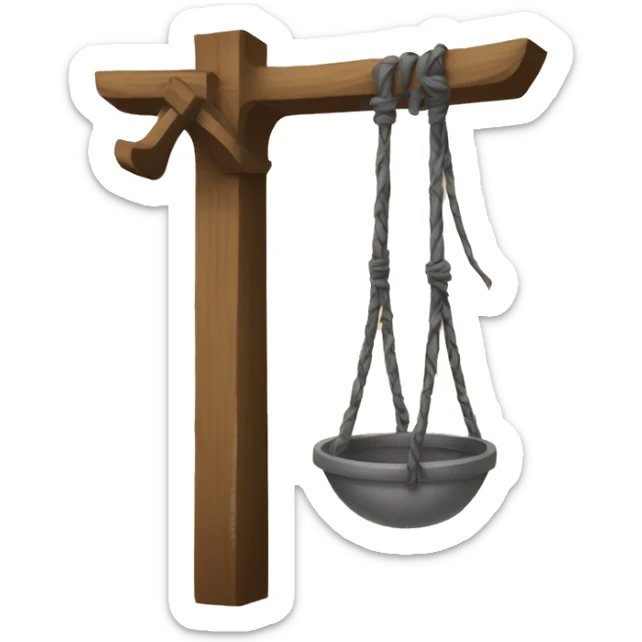 An emoji representing the game of Hangman, featuring a gallows with a blank word underneath and a stick figure hanging, along with letter tiles that can be guessed sticker