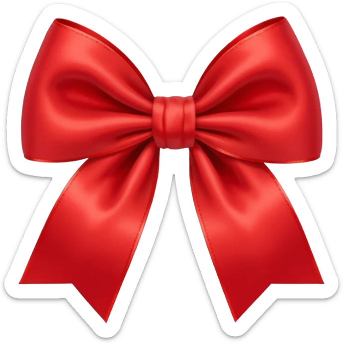red bow with the "S" logo in the center of the bow sticker