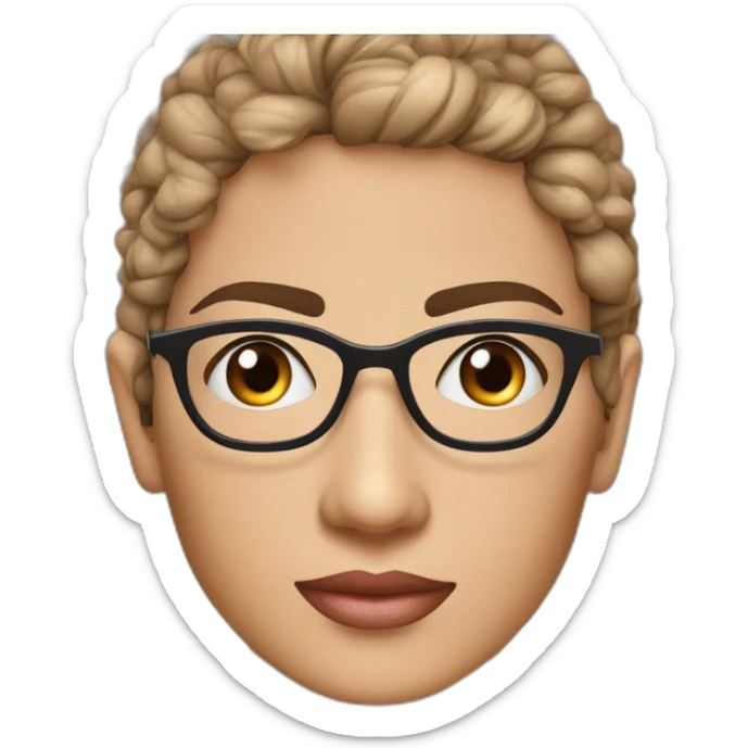 une ado marocaine voilée musulamane avec des lunettes et un grain de beauté au dessus du sourcil gauche sticker