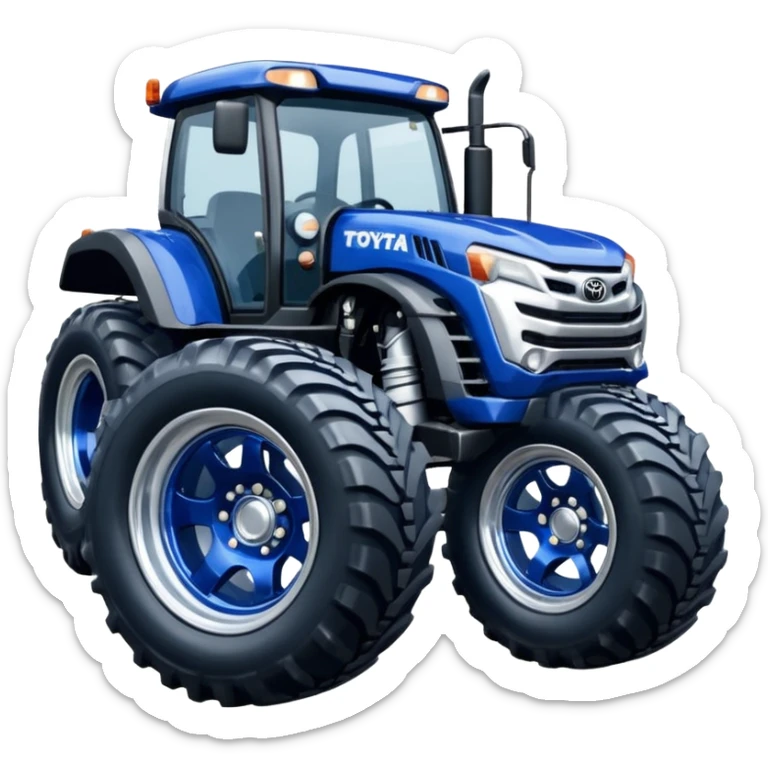 Silver Chrome Tractor tires on glossy dark blue body 2025 Toyota 86 off road rally car  sticker