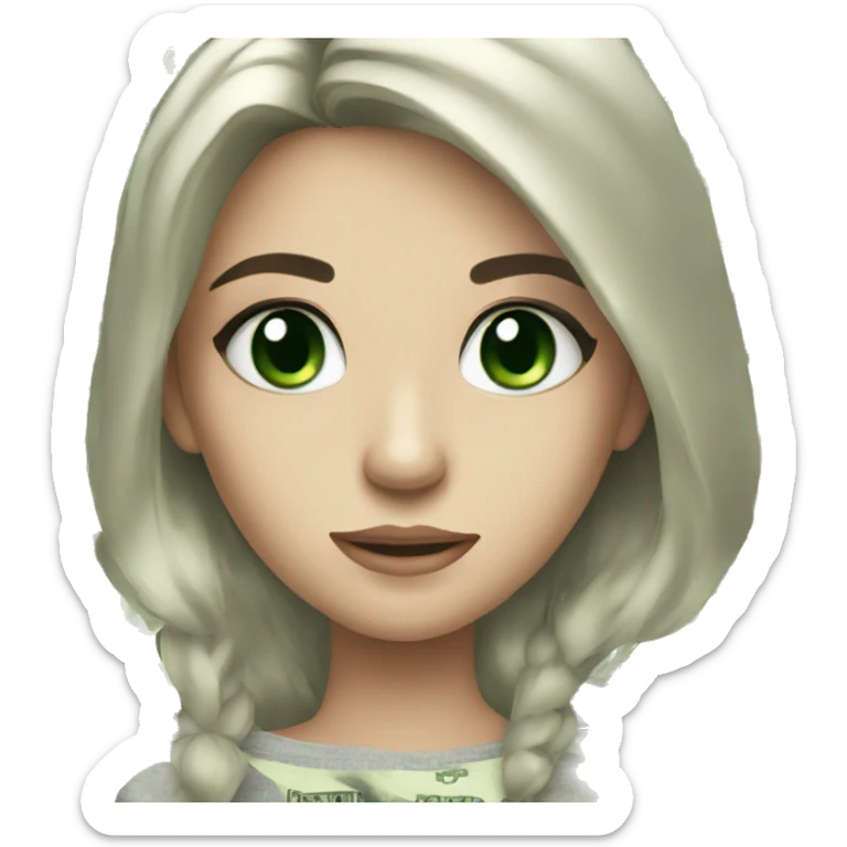 pretty girl with dark hair green eyes and money  sticker
