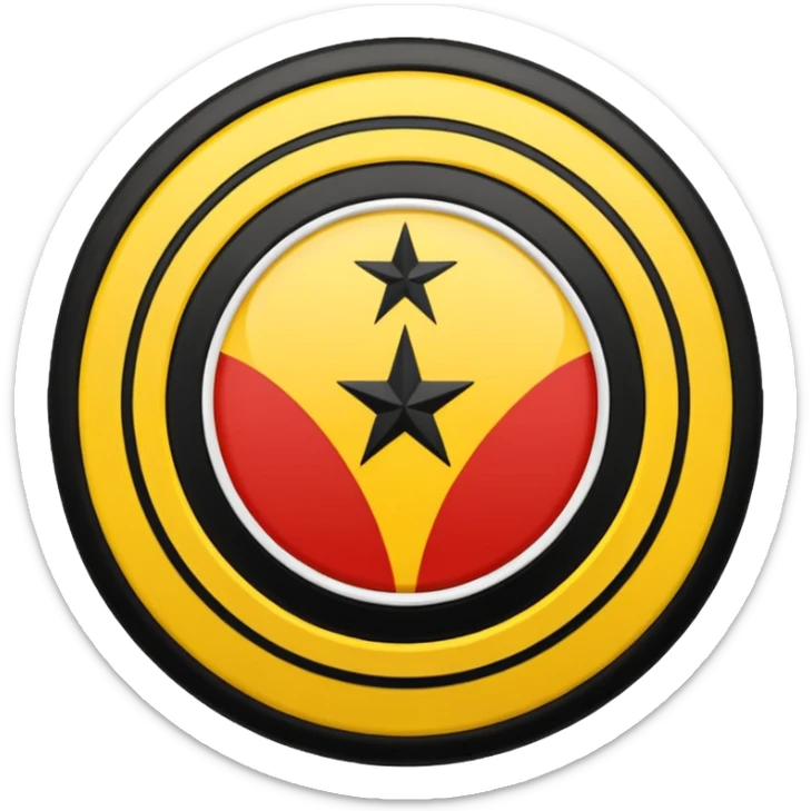 Turkish club Eskişehirspor logo with yellow, black thin stripes and three stars sticker